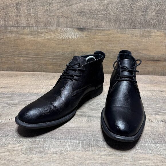 Kenneth Cole Reaction Plause Black Leather Chukka Boots Men's Size 10 - Picture 1 of 7